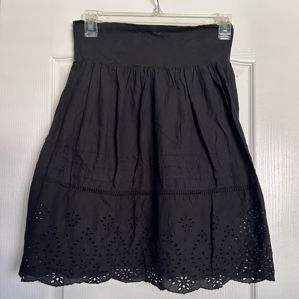 Eyelet Black Skirt